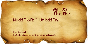 Nyókó Urbán névjegykártya